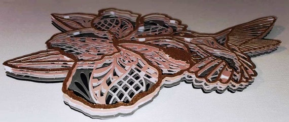 Download 3d Layered Design Hummingbird Mandala Svg File Multi Etsy