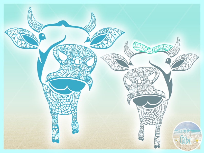 Download Cow with Bow Mandala Zentangle SVG Files for Cricut ...