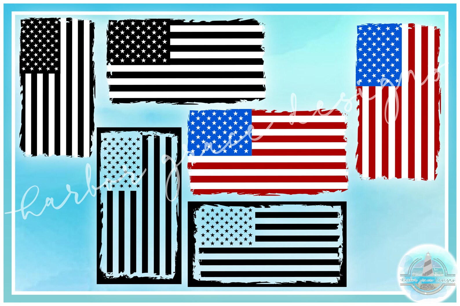 Tattered USA Flag with Stencils SVG Files for Cricut | Etsy