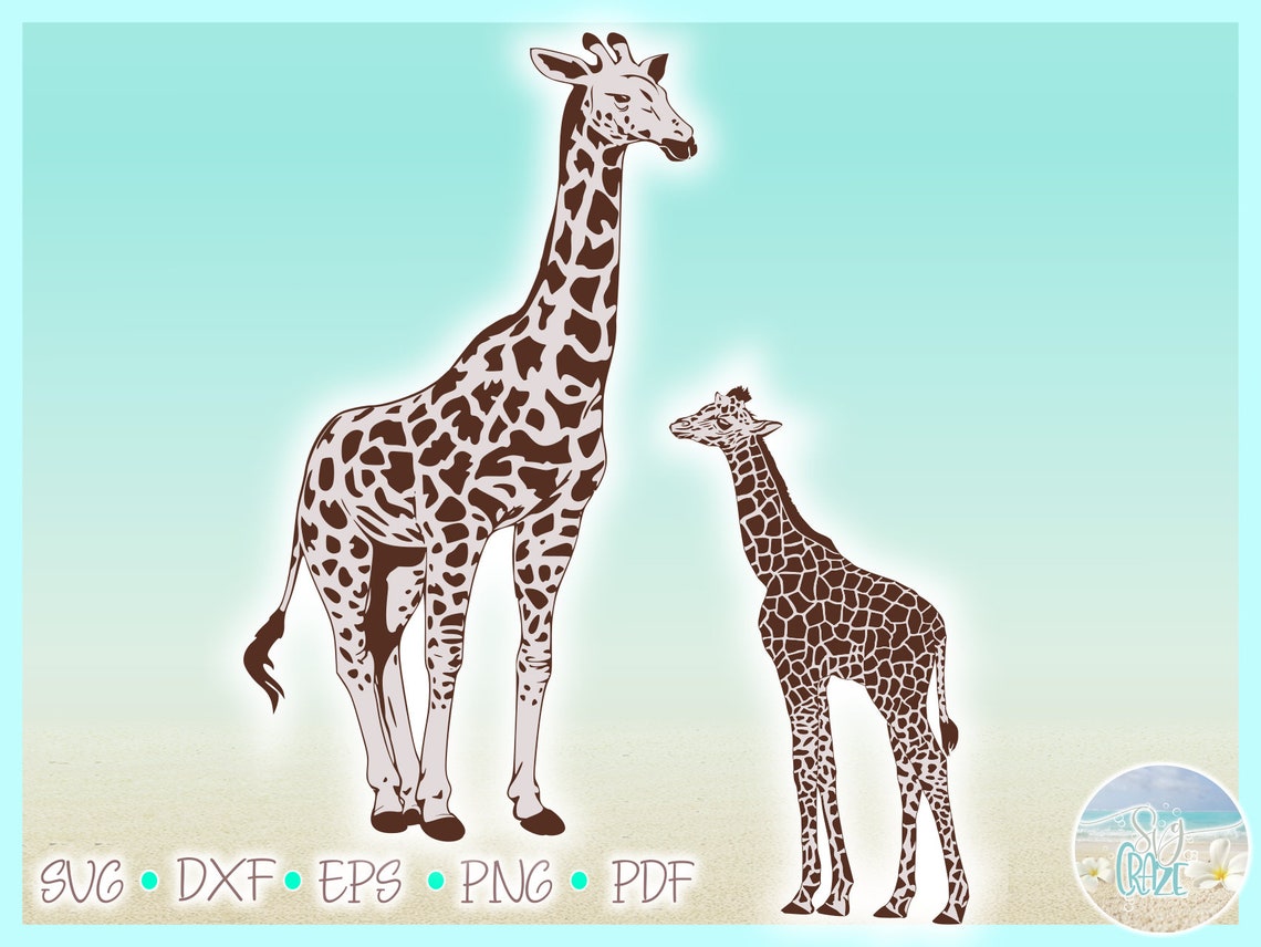 Download Mommy and Baby Giraffe SVG Files for Cricut Silhouette Dxf ...