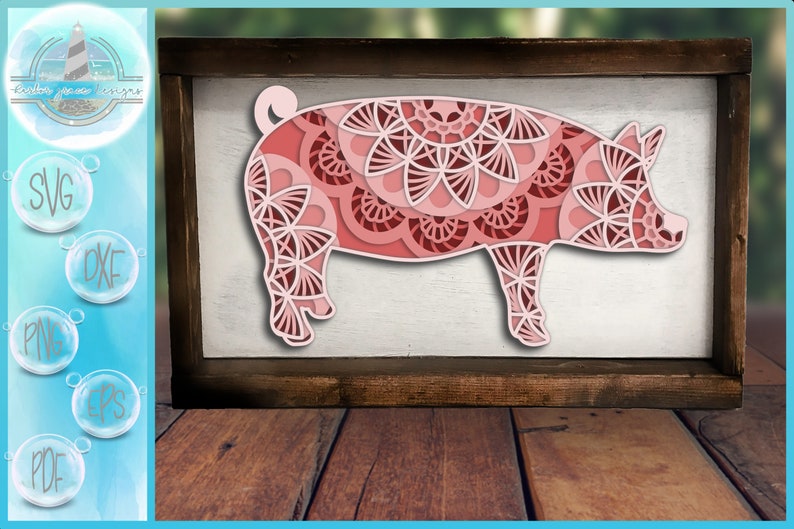 Download 3D Layered Design Pig Mandala SVG file Multi Layered | Etsy