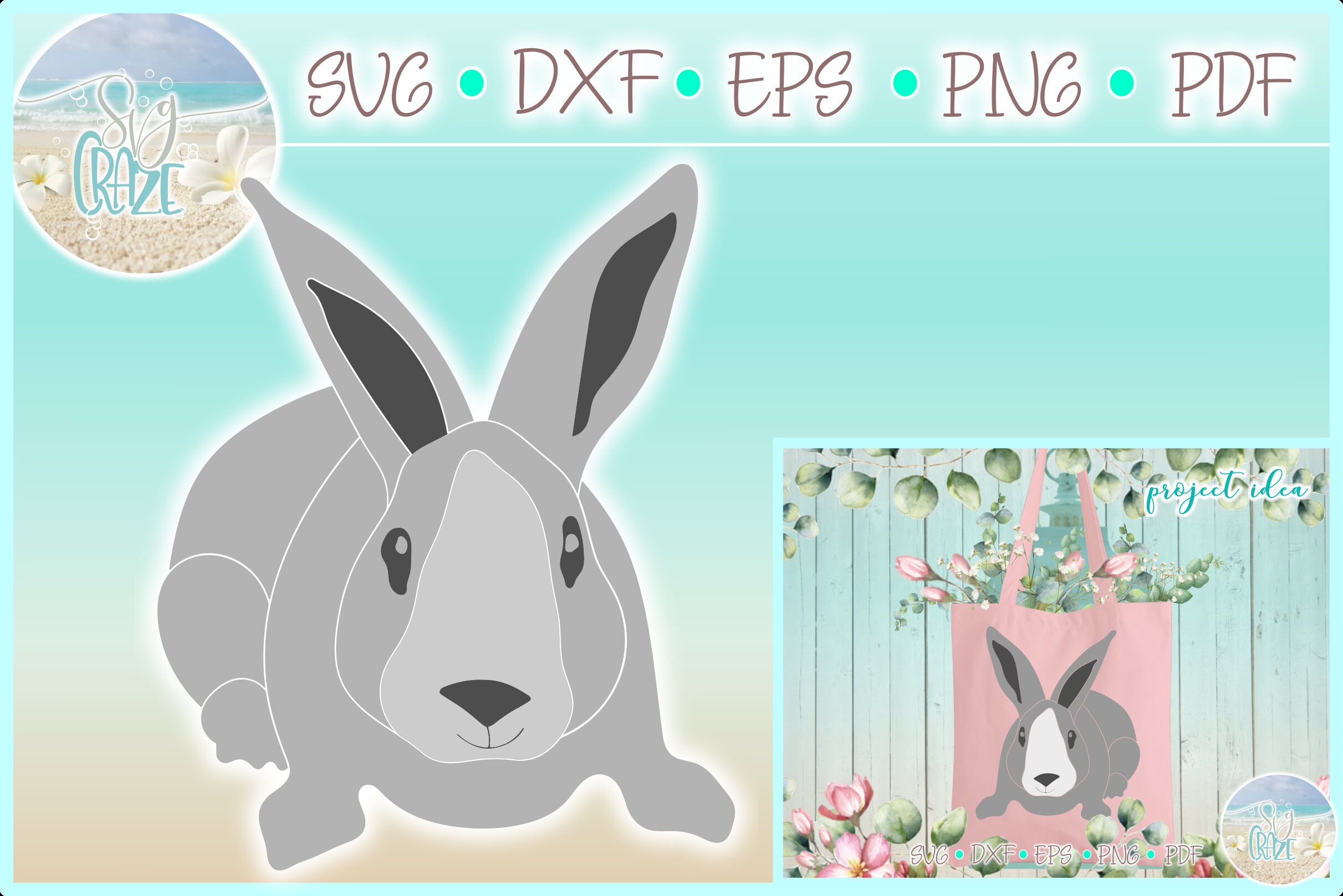 Easter Bunny Rabbit SVG Files for Cricut Silhouette - Dxf Eps Pdf Png ...