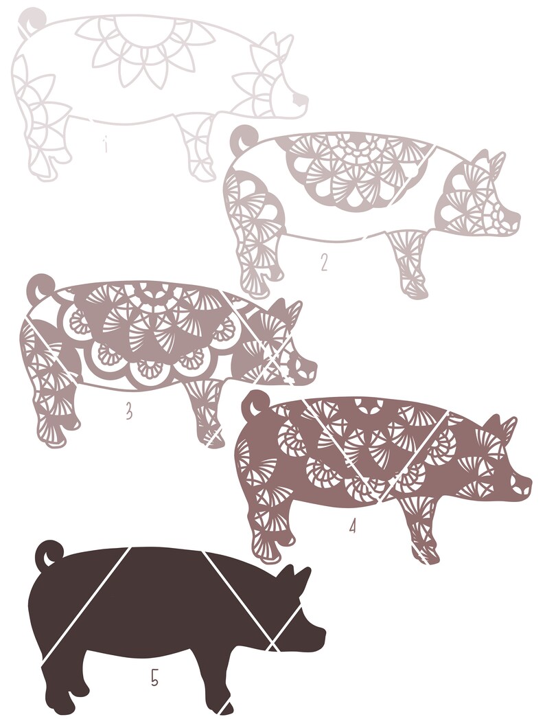 Download Laser Scroll Saw 3d Layered Design Multi Layered Mandala Svg Files For Cricut Silhouette Paper Crafting Pig Mandala Svg File Art Collectibles Digital Keyforrest Lt