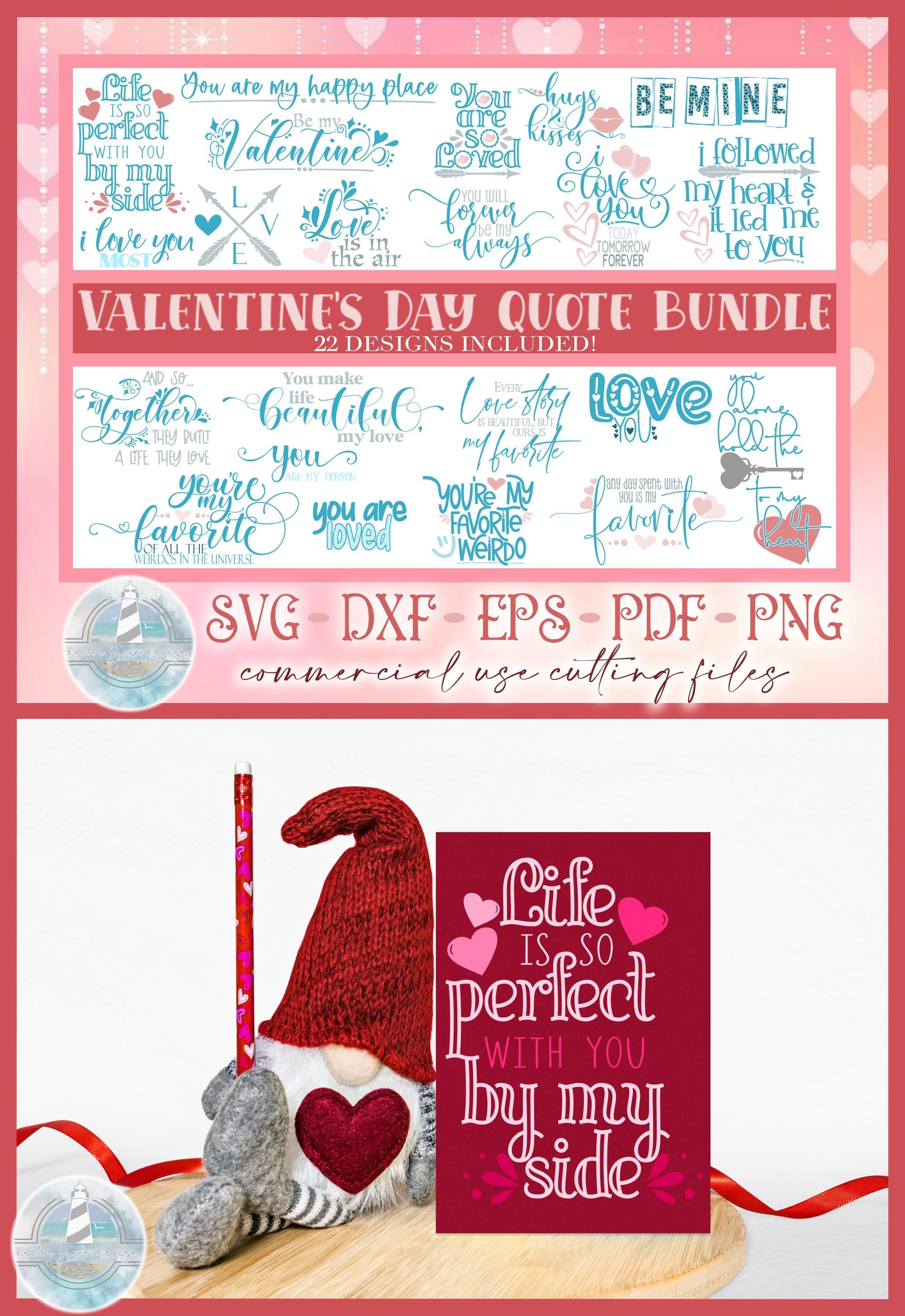 Valentines Day SVG Bundle - Romantic Quotes - SVG Files for Cricut ...