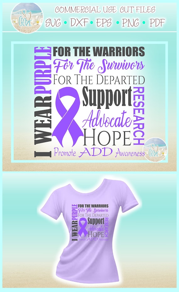 Download Dxf Eps Pdf Png Included I WEAR PURPLE Lupus Awareness Support SVG Files for Cricut Silhouette ...