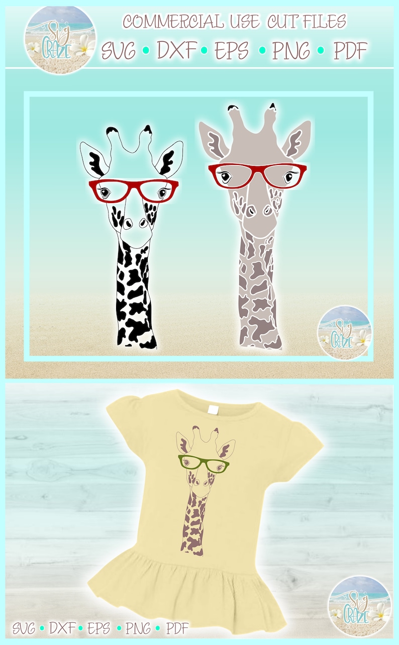 Download Giraffe met bril SVG-bestanden voor Cricut Silhouette Dxf ...