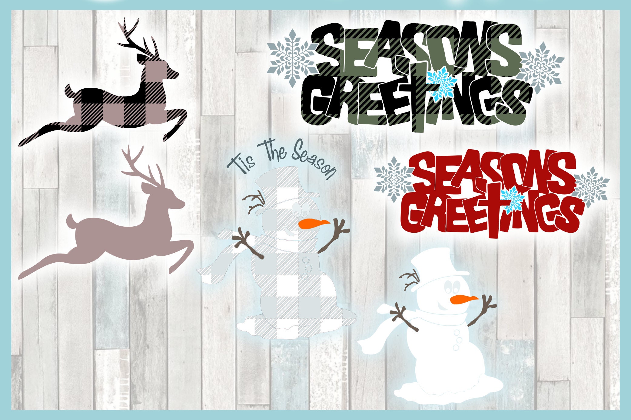 Christmas Buffalo Plaid Bundle SVG Files for Cricut Silhouette - Dxf ...