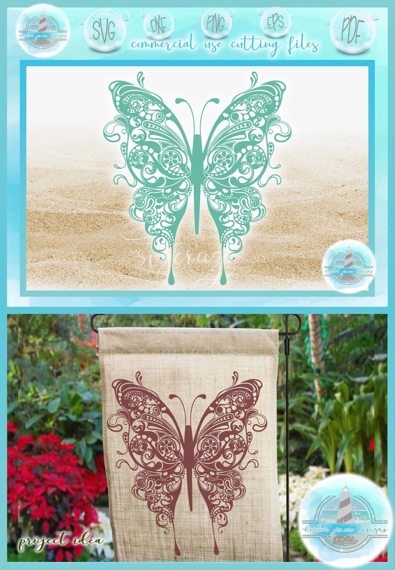 Download Beautiful Butterfly Mandala Zentangle SVG Files for Cricut ...