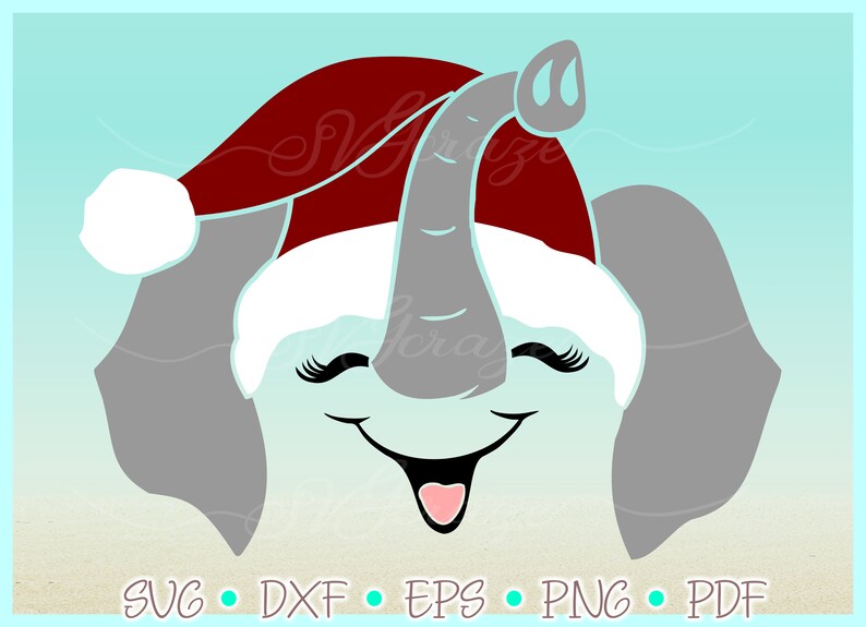 Download Elephant Face With Santa Hat Svg Files For Cricut Silhouette Etsy Yellowimages Mockups