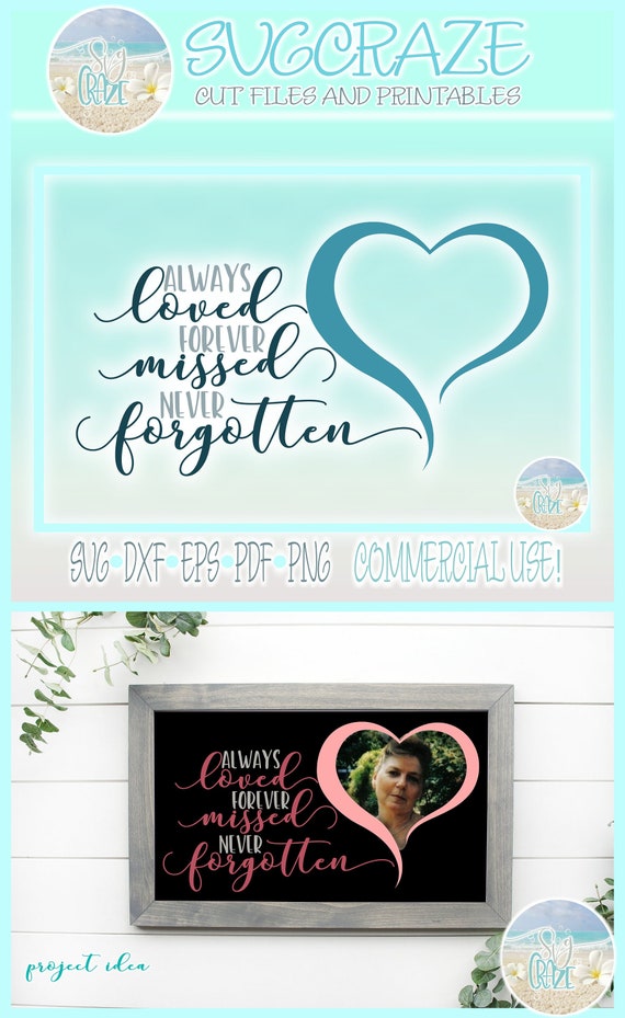 Always Loved Forever Missed Never Forgotten Quote Svg Files Etsy