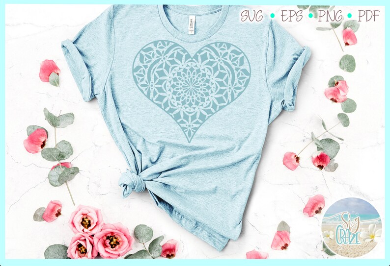 Download Heart Mandala Zentangle SVG Files for Cricut Silhouette ...