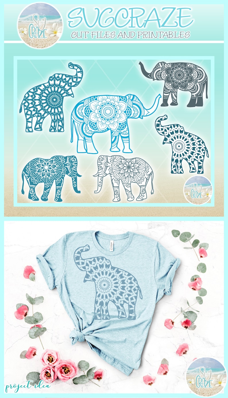 Elephant Mandala Bundle Svg Files For Cricut Silhouette Dxf Eps Pdf Png Included Drawing Illustration Art Collectibles Okumkomfoods Com