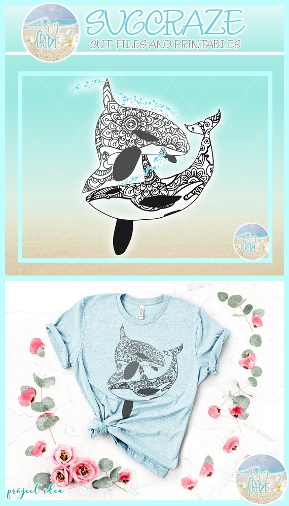 Download Orca Mandala Zentangle Svg Dxf Eps Pdf Png Files For Cricut Etsy PSD Mockup Templates