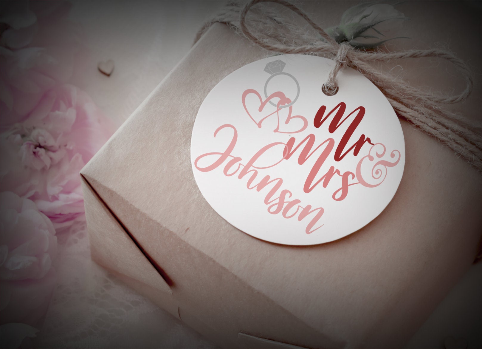 One Ring Two Hearts Diamond Wedding Ring Engagement Marriage Etsy