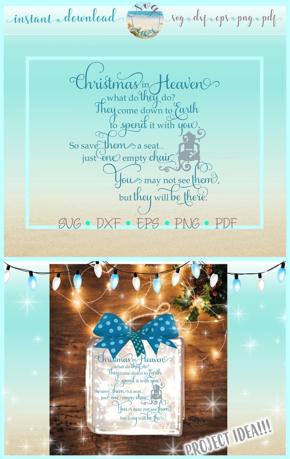 Christmas In Heaven Poem Quote Saying SVG Dxf Eps Png PDF ...
