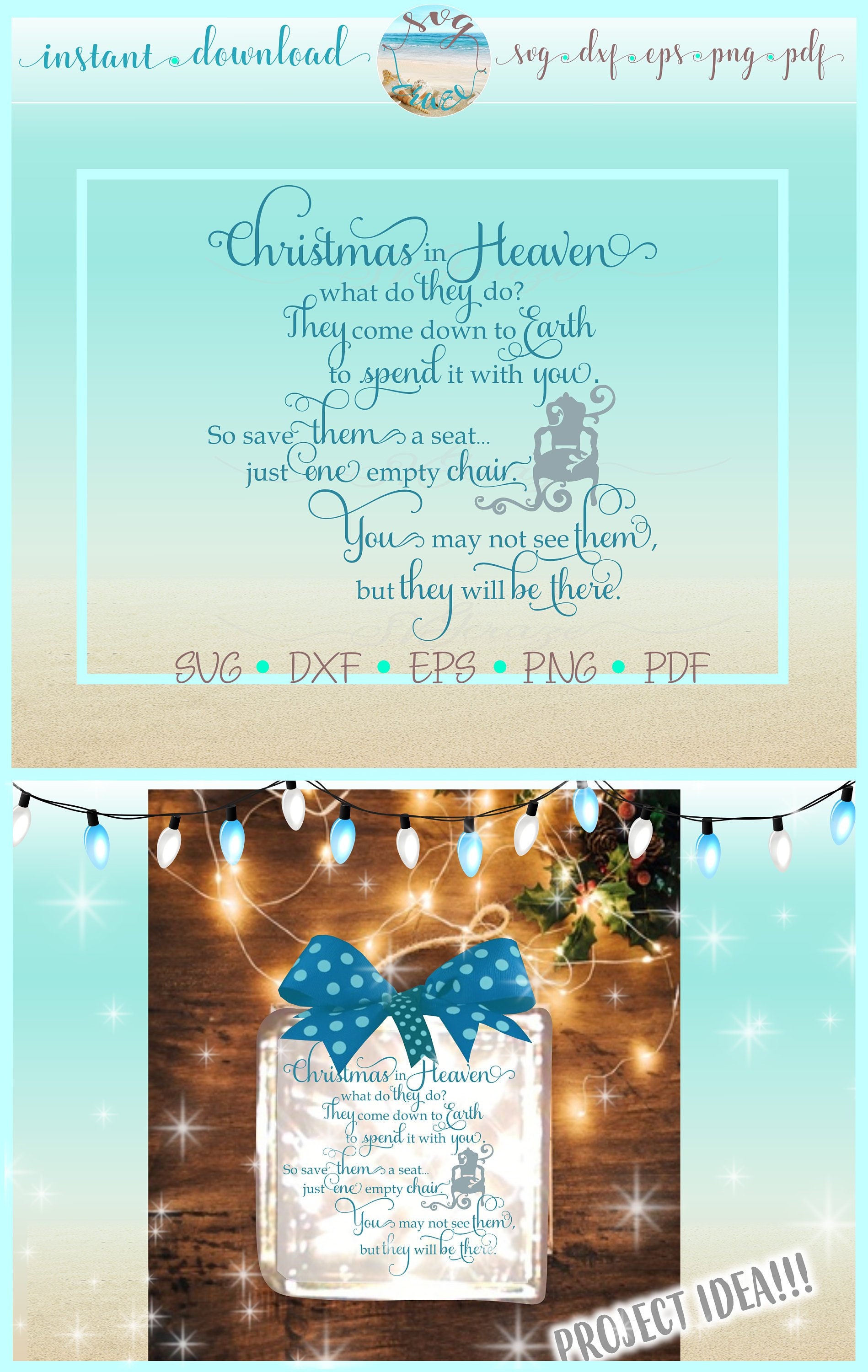 Download Christmas In Heaven Poem Quote Saying SVG Dxf Eps Png PDF ...