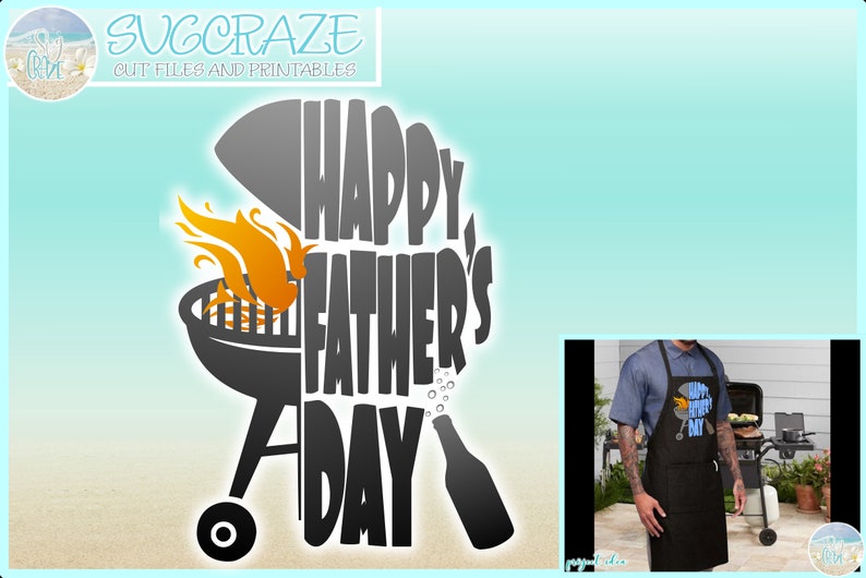 Download Happy Fathers Day with Grill and Flames SVG Files for ...