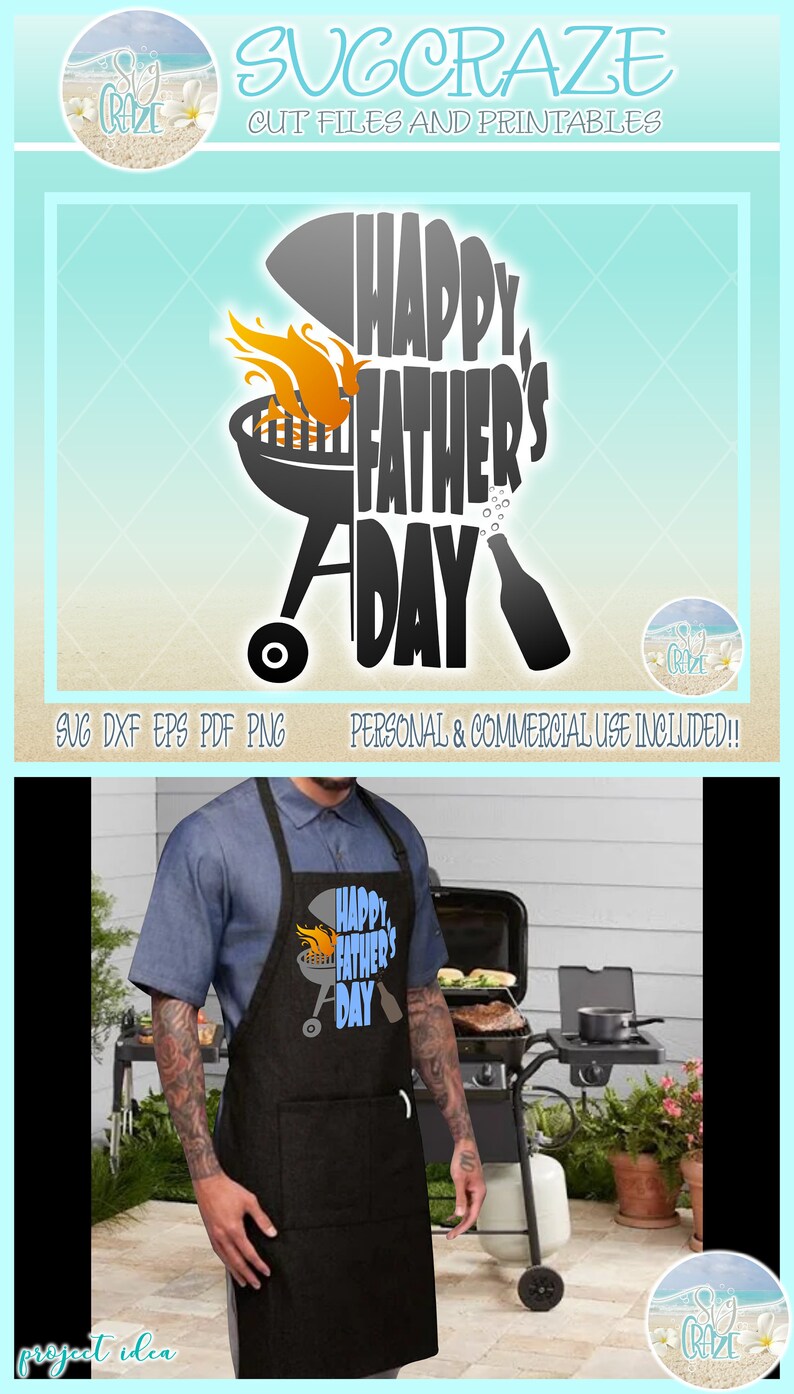 Download Happy Fathers Day with Grill and Flames SVG Files for ...