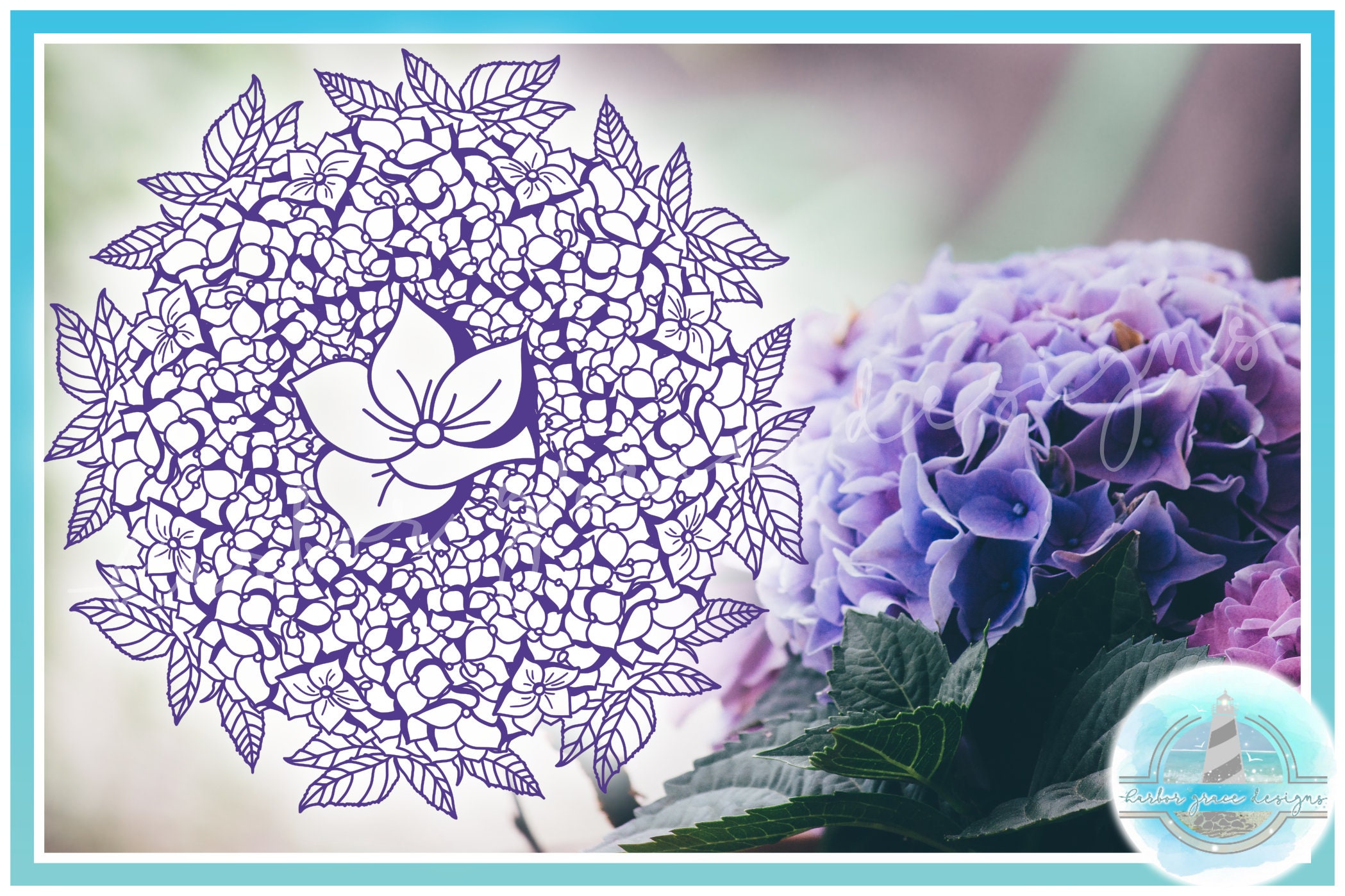 Hydrangea Bloom Mandala Zentangle SVG Files for Cricut Silhouette - Dxf ...