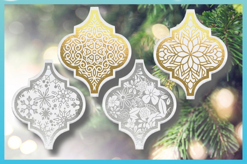 Arabesque Tile Christmas Ornament Mandala Bundle SVG Files for  Etsy