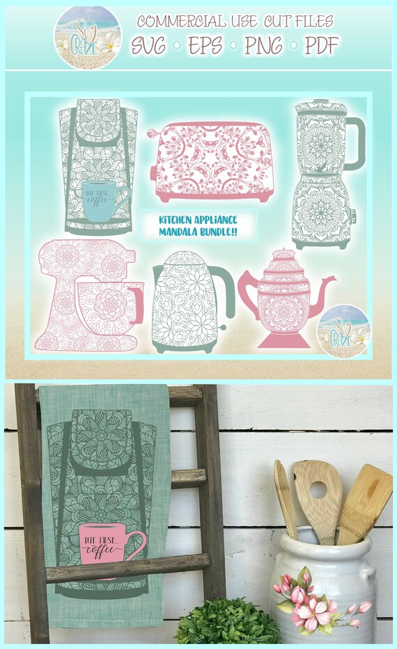 Download Kitchen Appliance Mandala Zentangle Bundle Svg Files For Etsy