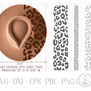 READY TO PRINT - Fits 15"x13.5" hats - Leopard Print Hat Burning Design - For Pyrography - Printable Pdf & Word Doc