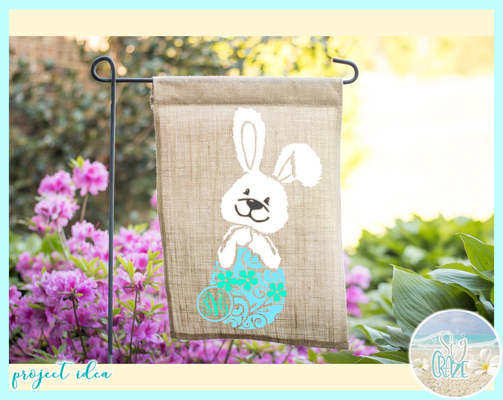 Easter Bunny Monogram SVG Files for Cricut Silhouette - Dxf Eps Pdf Png ...