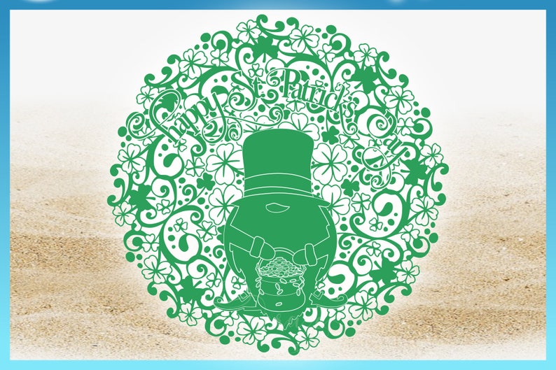 Download St Patricks Day Gnome with Pot of Gold Mandala SVG Files ...