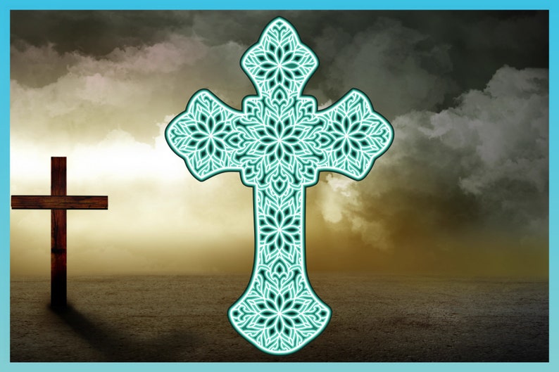 Download 3D Cross Mandala SVG Christian Religious Layered SVG Files ...