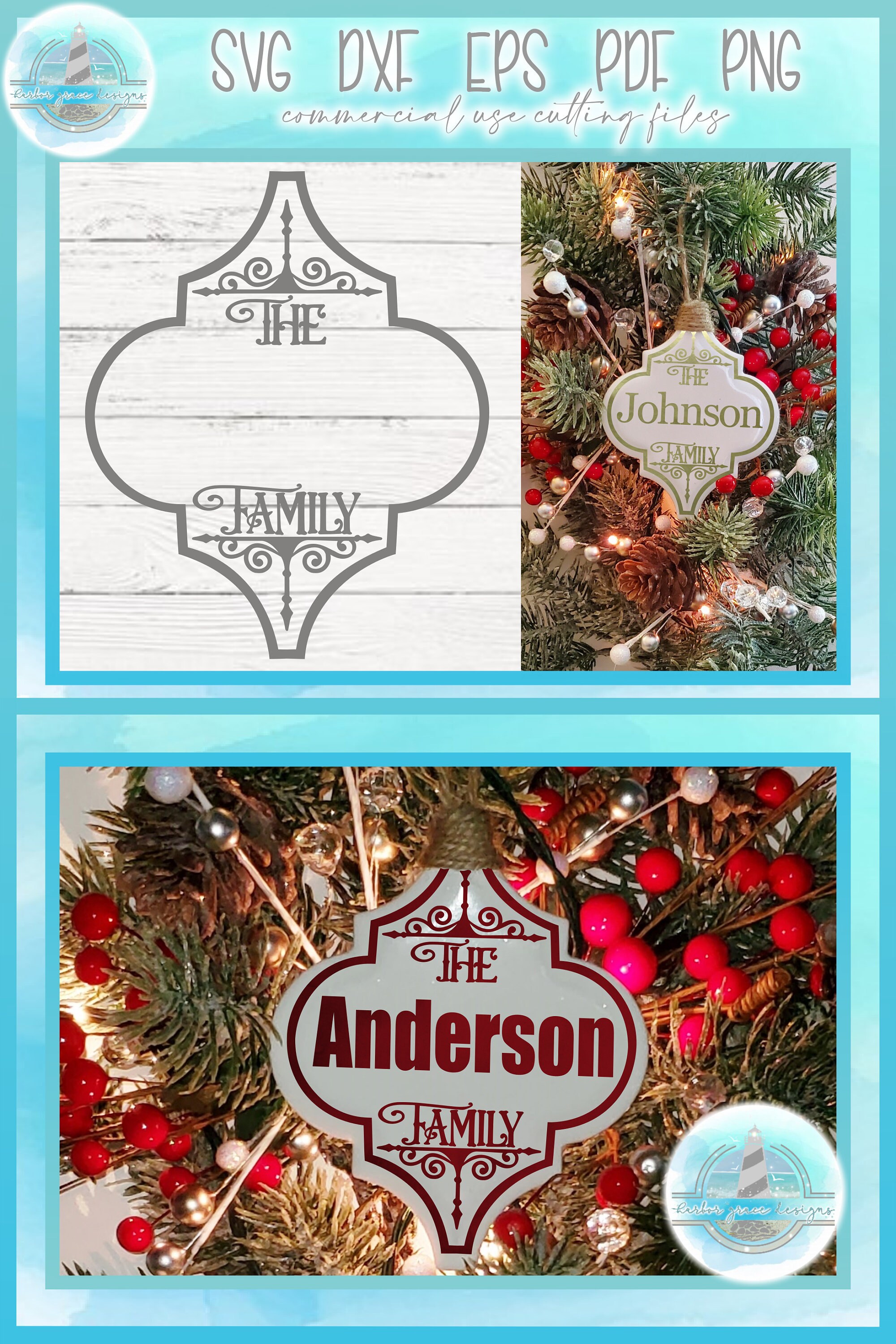 Download Arabesque Tile Design Family Name Christmas Ornament Svg Etsy