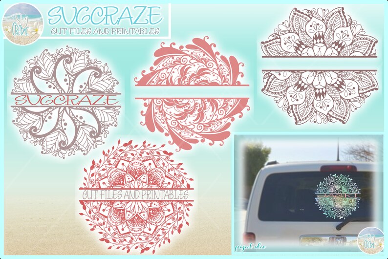 Download Hand Drawn Mandala Zentangle Split Frame Bundle Svg Files For Cricut Silhouette Dxf Eps Pdf Png Included Drawing Illustration Art Collectibles Colonialgolfhart Com