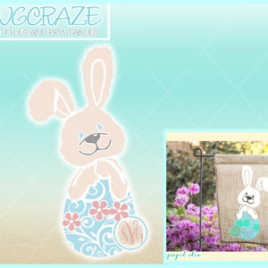 Easter Bunny Monogram SVG Files for Cricut Silhouette - Dxf Eps Pdf Png ...