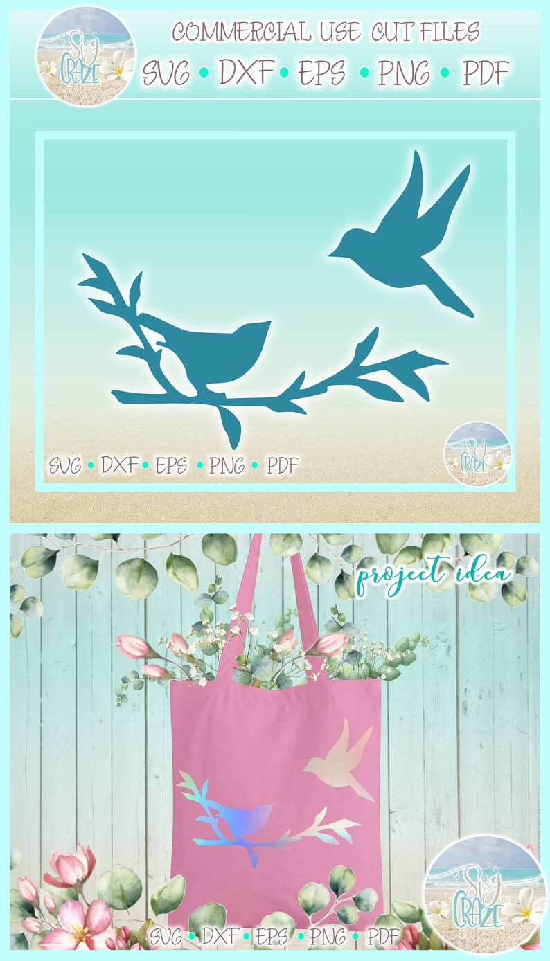 Bird Tree Branch Flying SVG Dxf Eps Png PDF Files For Cricut | Etsy