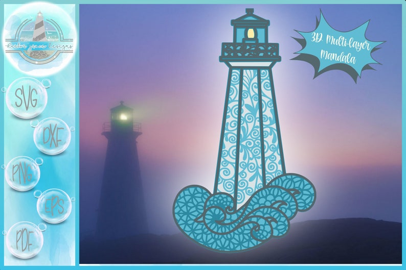 Download 3D Layered Design Lighthouse Mandala SVG file Multi | Etsy