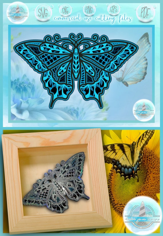 Download 3d Layered Design Butterfly Mandala Svg File Multi Layered Etsy