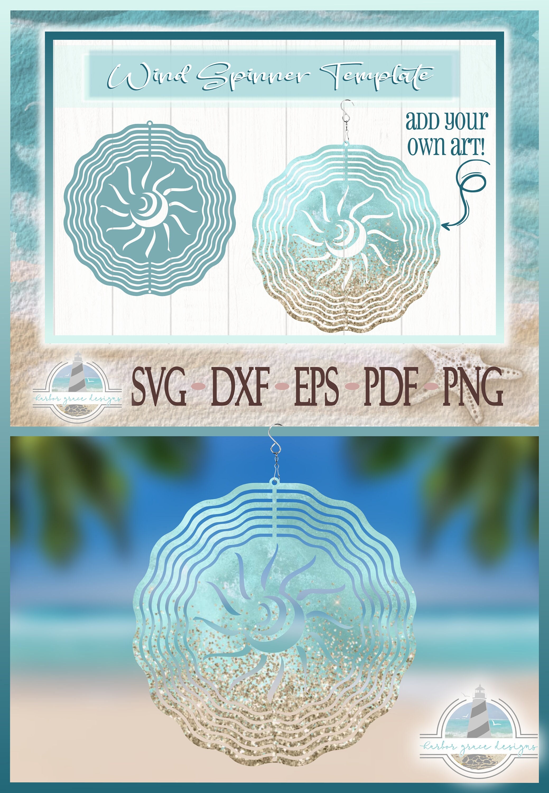 Round Flower Shape Wind Spinner Template SVG Windspinner Svg Hanging Wind  Spinners for Outdoors SVG Files for Cricut Template ONLY 