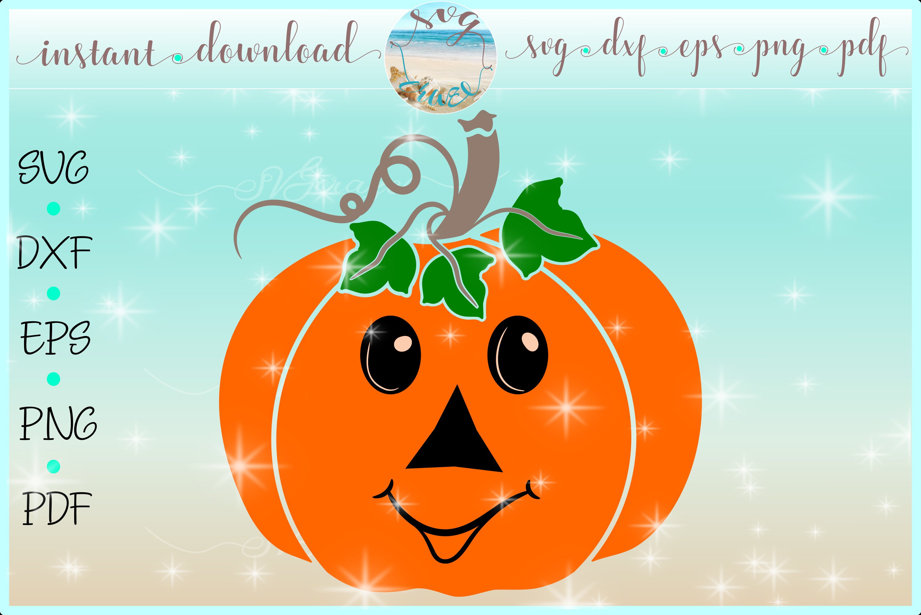 Pumpkin Jack O Lantern With Leaves SVG Files for Cricut | Etsy