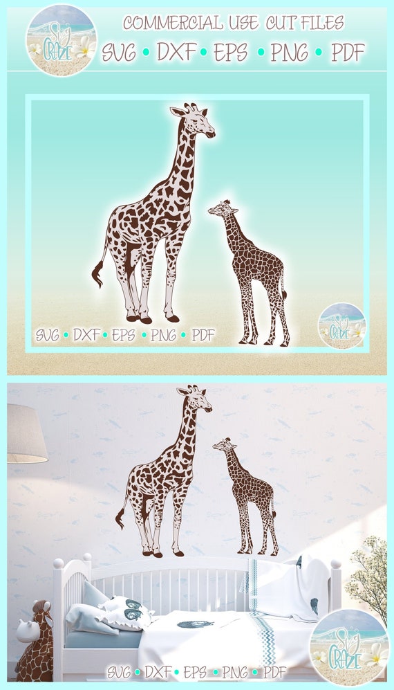 Download Free Mommy And Baby Giraffe Svg Dxf Eps Pdf Png Files For Cricut Etsy SVG Cut Files