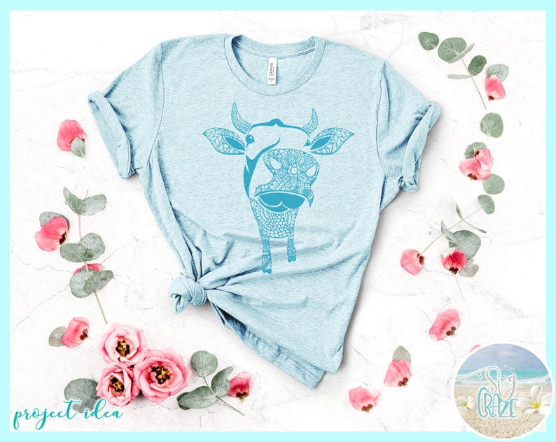 Download Cow with Bow Mandala Zentangle SVG Files for Cricut ...