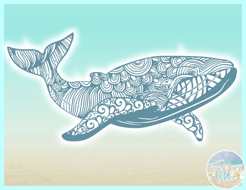 Download Blue Whale Mandala Zentangle SVG Files for Cricut Silhouette | Etsy