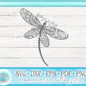 Dragonfly-mandala SVG, vinylsticker gesneden bestand, SVG-bestanden voor Cricut Silhouette Glowforge, enz.