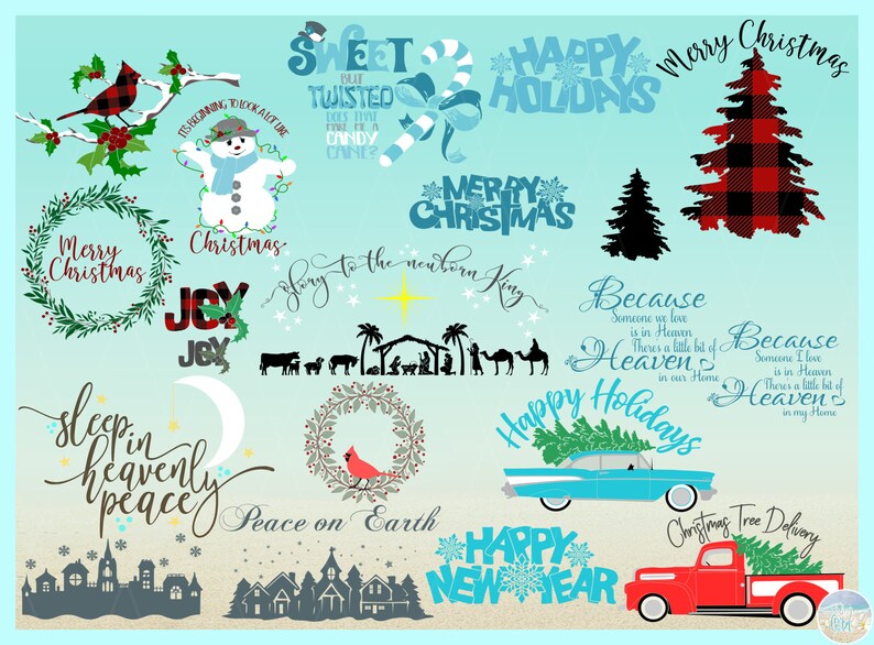 95 DESIGNS! MEGA Christmas Bundle SVG Files for Cricut Silhouette - Dxf ...