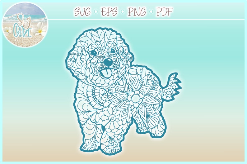 Download Bichon Mandala Zentangle Bundle SVG Files for Cricut | Etsy