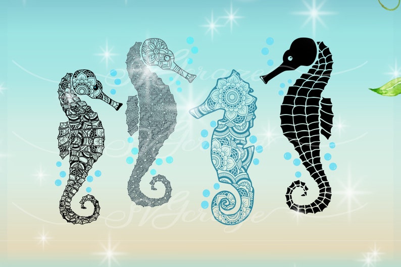 Download Seahorse Mandala SVG Files for Cricut Silhouette Dxf Eps Pdf | Etsy
