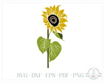 Sunflower SVG Files for Cricut Silhouette - Dxf Eps Pdf Png Included