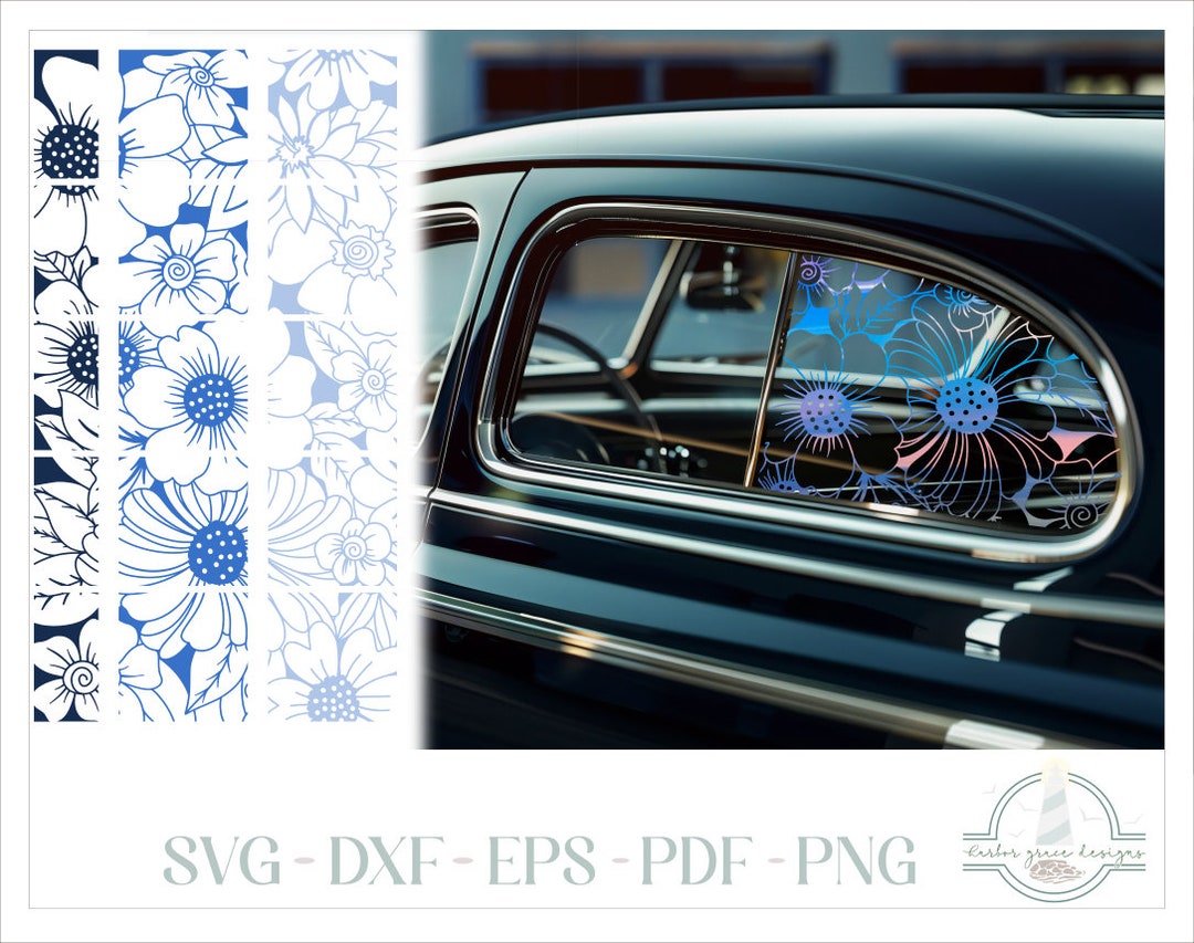 Wildflowers Floral Pattern Car Truck Window Decal SVG Files for Cricut ...