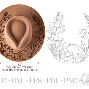 Sonnenhut Brennendes Design - Für Pyrographie - SVG-Dateien für Cricut Silhouette - Dxf Eps Pdf Png enthalten