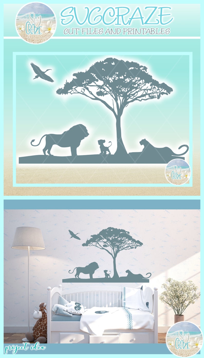 Download Lion Family Safari Silhouette SVG Files for Cricut ...