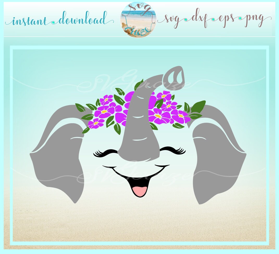 Download Elephant Face Flowers SVG DXF EPS and Png Files for Cricut | Etsy