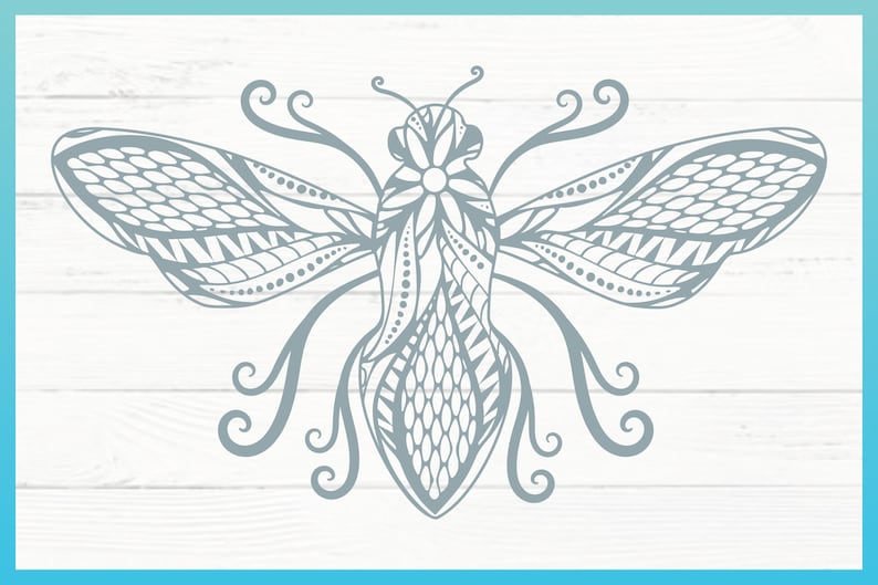 Download Bumble Bee Mandala Zentangle SVG Files for Cricut Silhouette | Etsy